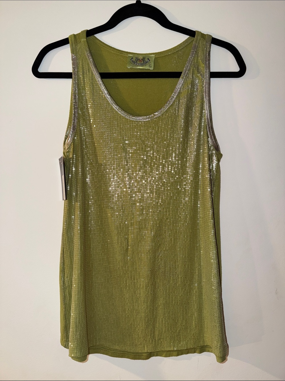 Juicy Couture 1999 NWT Made In The Glamorous USA Kiwi Silver Sequin Tank